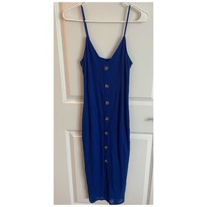 Blue midi bodycon dress